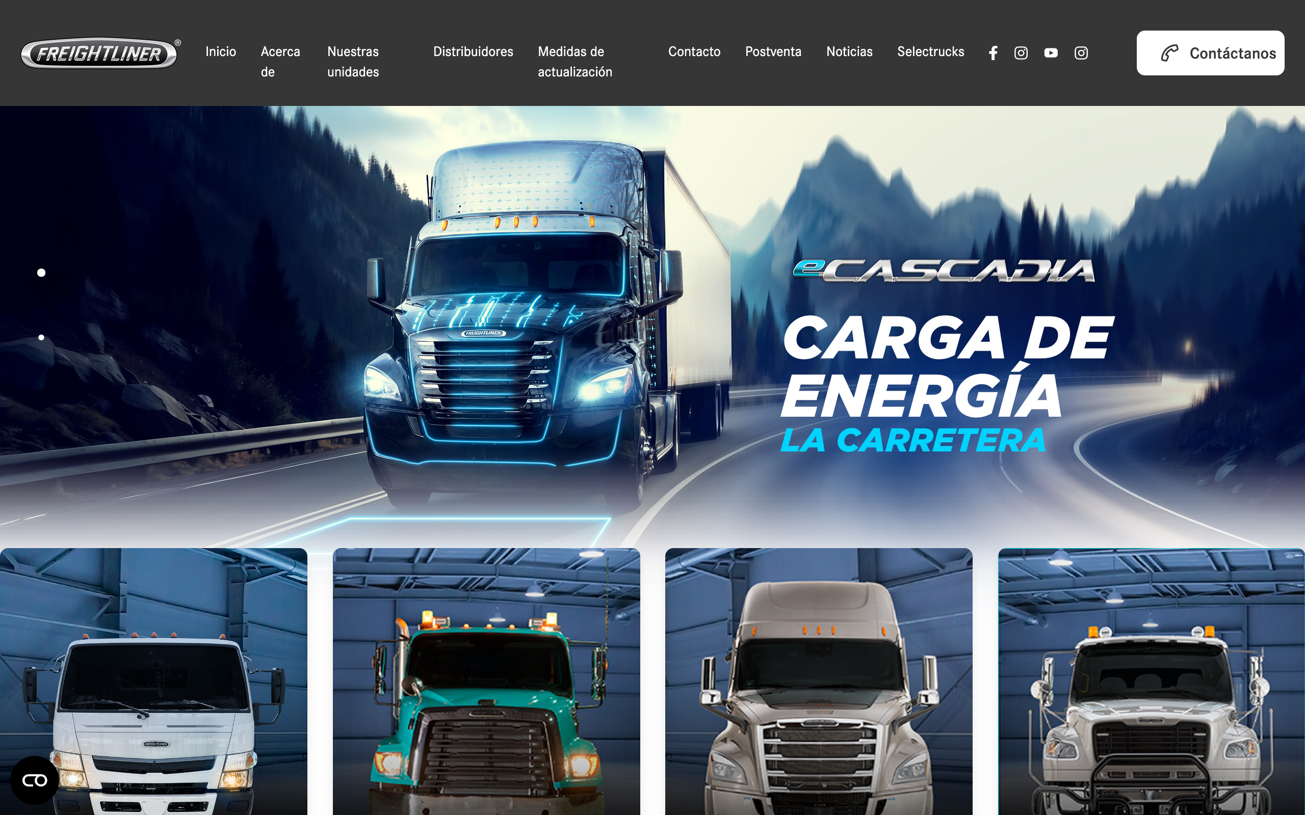 Freightliner website desktop